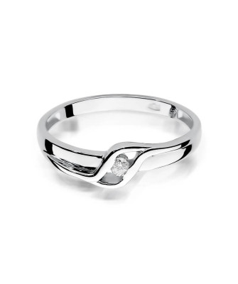 Złoty pierścionek z diamentem Białe złoto EW-178 0,04ct