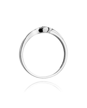 Złoty pierścionek z diamentem Białe złoto EW-178 0,04ct