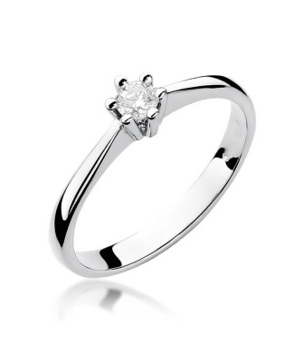 Engagement ring with diamond white gold 0.15ct