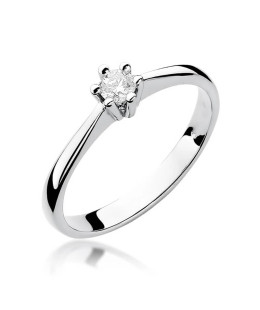 Engagement ring with diamond white gold 0.15ct