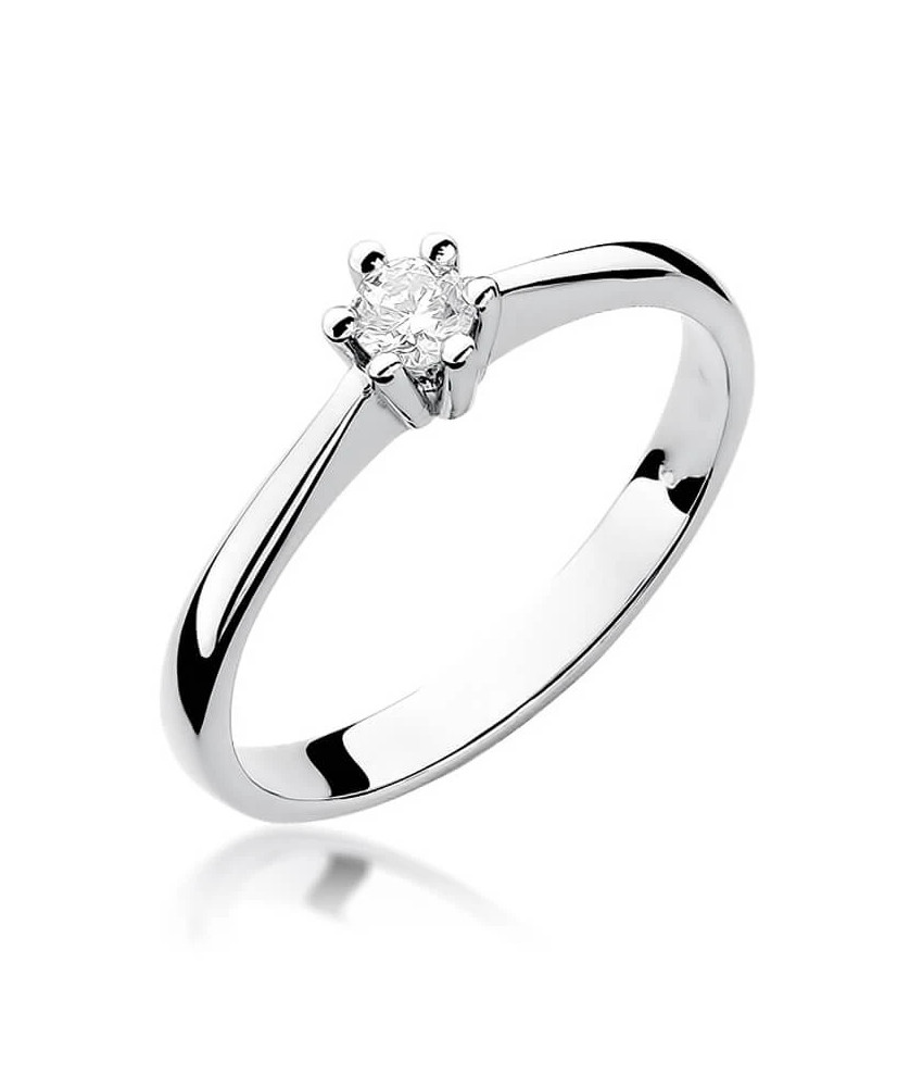 Engagement ring with diamond white gold 0.15ct