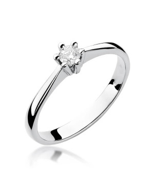 Engagement ring with diamond white gold 0.15ct