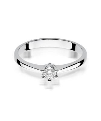 Engagement ring with diamond white gold 0.15ct