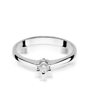 Engagement ring with diamond white gold 0.15ct