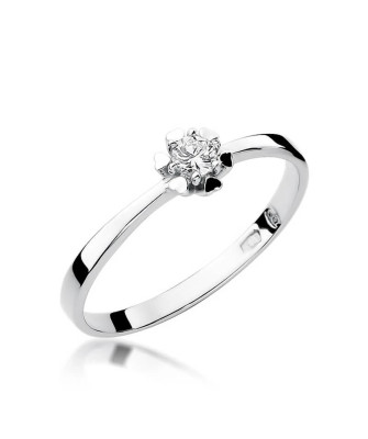 Złoty pierścionek z diamentem Białe złoto EW-53 0,10ct