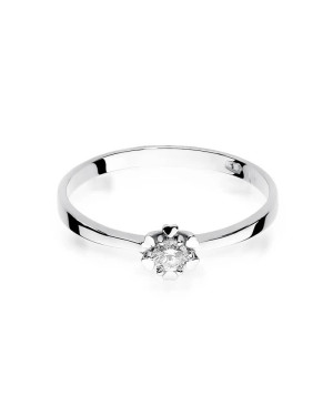 Złoty pierścionek z diamentem Białe złoto EW-53 0,10ct