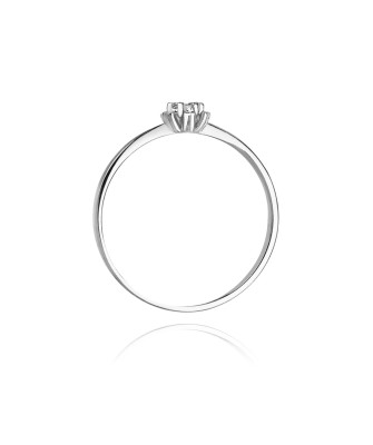 Złoty pierścionek z diamentem Białe złoto EW-53 0,10ct