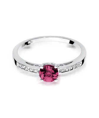 Engagement ring with ruby white gold