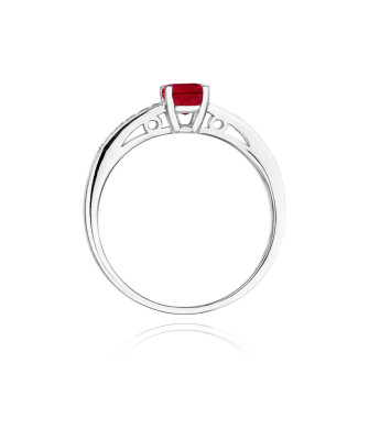Engagement ring with ruby white gold
