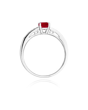 Engagement ring with ruby white gold