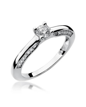 Engagement ring with diamond white gold 0.44ct