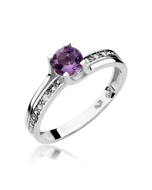 Amethyst ring white gold 0.50ct