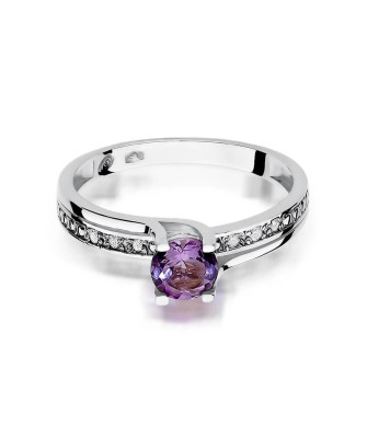 Amethyst ring white gold 0.50ct