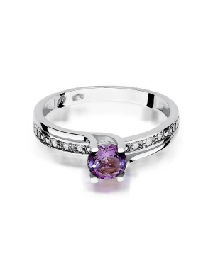 Amethyst ring white gold 0.50ct