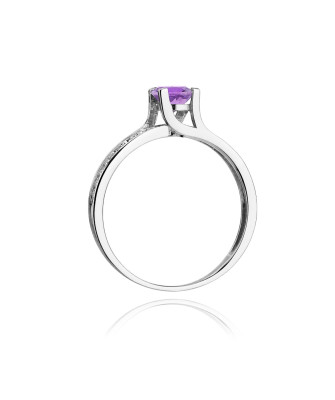 Amethyst ring white gold 0.50ct