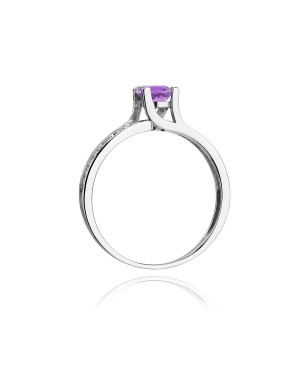 Amethyst ring white gold 0.50ct