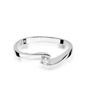 Złoty pierścionek z diamentem Białe złoto EW-160 0,13ct