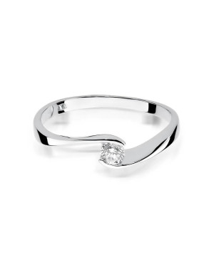 Złoty pierścionek z diamentem Białe złoto EW-160 0,13ct