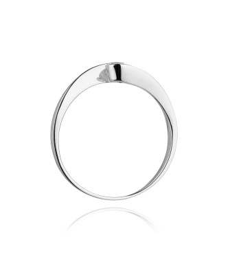Złoty pierścionek z diamentem Białe złoto EW-160 0,13ct
