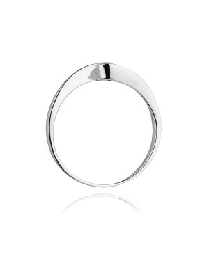 Złoty pierścionek z diamentem Białe złoto EW-160 0,13ct