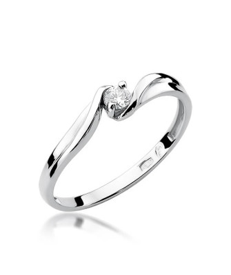 Gold ring with diamond White gold EW-211 0.08ct