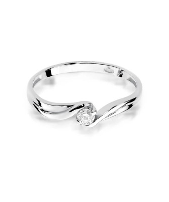 Gold ring with diamond White gold EW-211 0.08ct