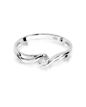 Gold ring with diamond White gold EW-211 0.08ct