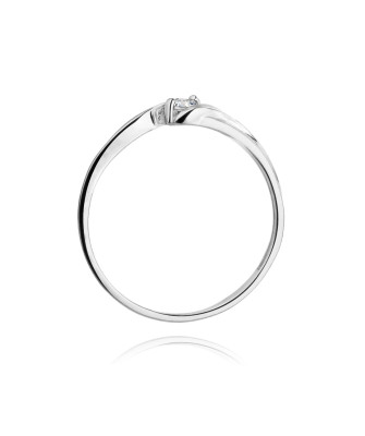 Gold ring with diamond White gold EW-211 0.08ct