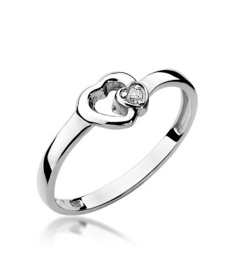 Gold ring with diamond White gold EW-188 0.02ct