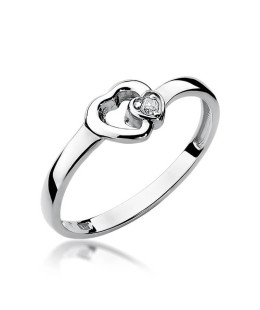 Gold ring with diamond White gold EW-188 0.02ct