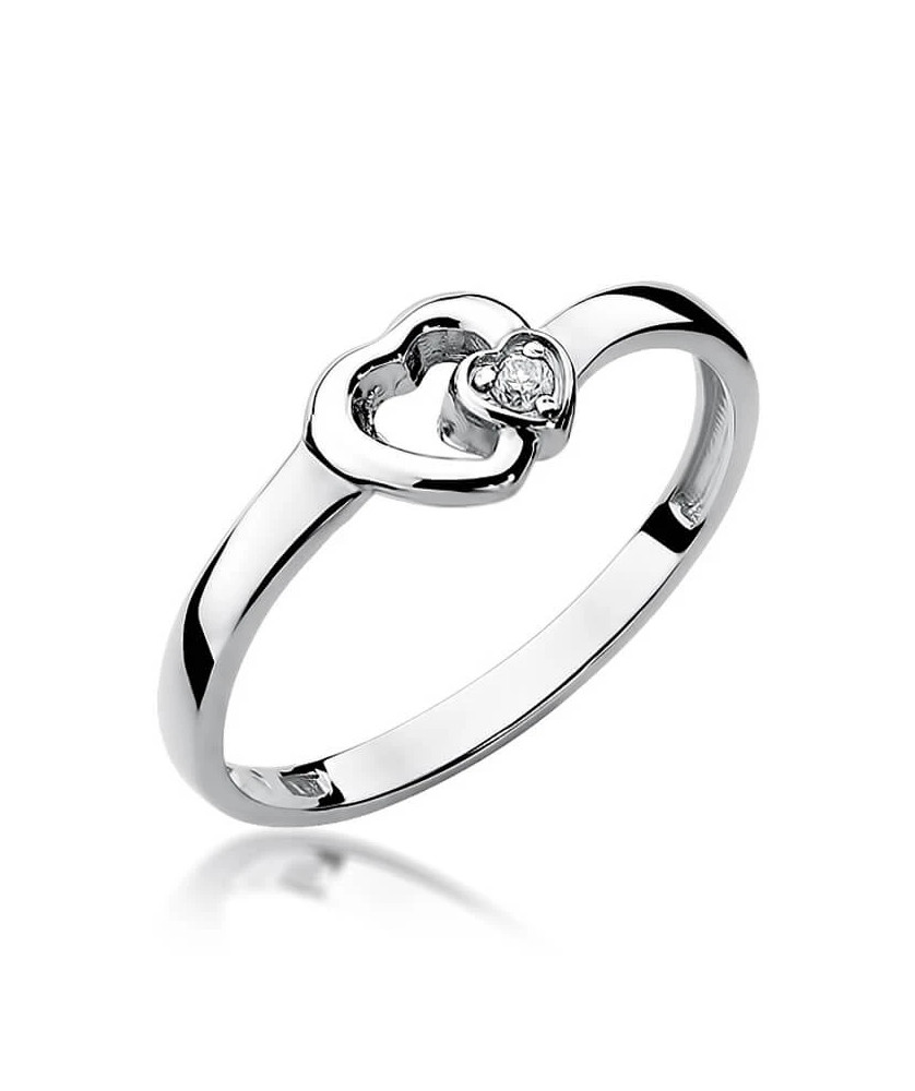 Gold ring with diamond White gold EW-188 0.02ct