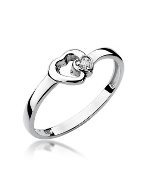 Gold ring with diamond White gold EW-188 0.02ct