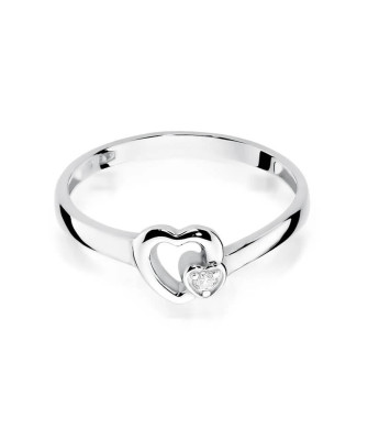 Gold ring with diamond White gold EW-188 0.02ct