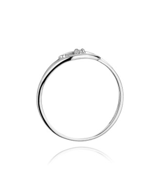 Złoty pierścionek z diamentem Białe złoto EW-188 0,02ct