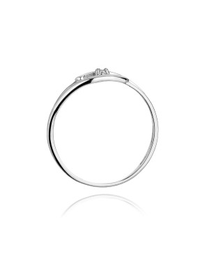 Złoty pierścionek z diamentem Białe złoto EW-188 0,02ct