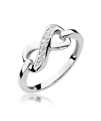Gold ring with diamonds white gold 0.04ct
