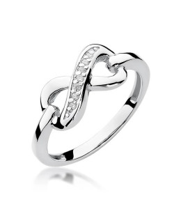 Gold ring with diamonds white gold 0.04ct