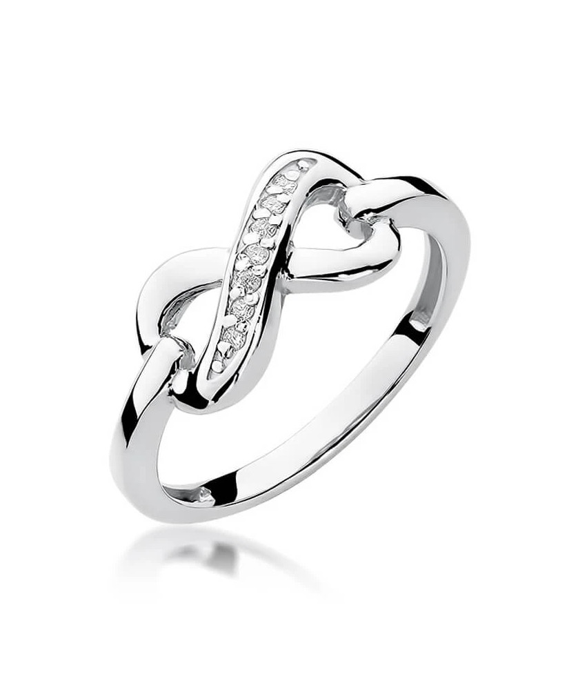 Gold ring with diamonds white gold 0.04ct