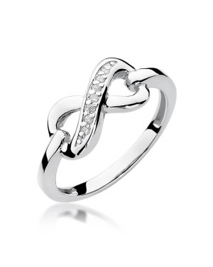 Gold ring with diamonds white gold 0.04ct