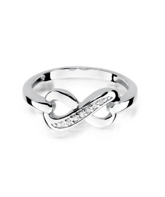 Gold ring with diamonds white gold 0.04ct