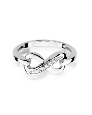 Gold ring with diamonds white gold 0.04ct