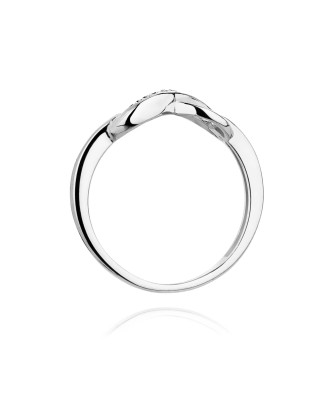 Gold ring with diamonds white gold 0.04ct