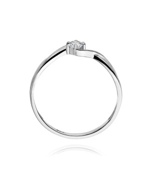 Złoty pierścionek z diamentem Białe złoto EW-208 0,10ct