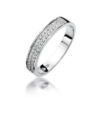 Złoty pierścionek z diamentem Białe złoto EW-410 0,18ct