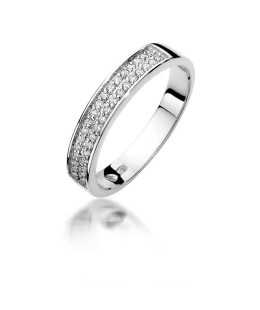 Złoty pierścionek z diamentem Białe złoto EW-410 0,18ct