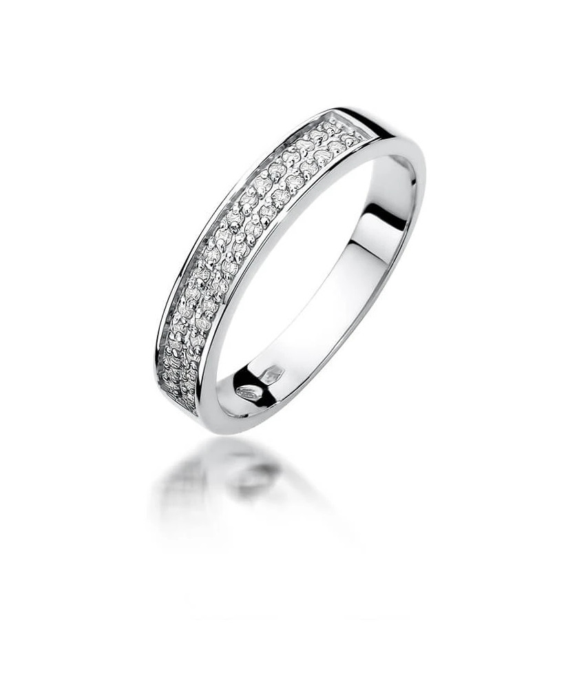 Złoty pierścionek z diamentem Białe złoto EW-410 0,18ct