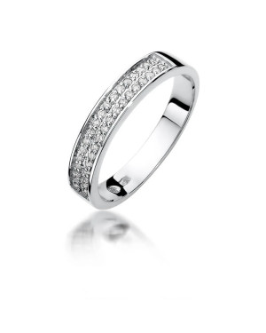 Złoty pierścionek z diamentem Białe złoto EW-410 0,18ct