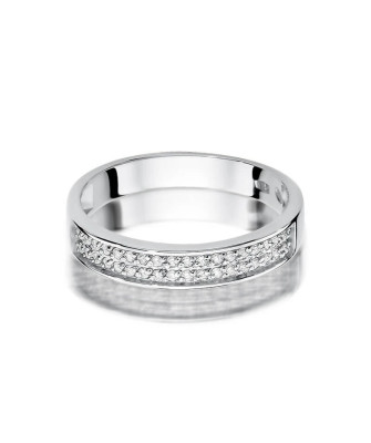 Złoty pierścionek z diamentem Białe złoto EW-410 0,18ct