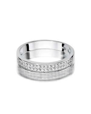 Złoty pierścionek z diamentem Białe złoto EW-410 0,18ct
