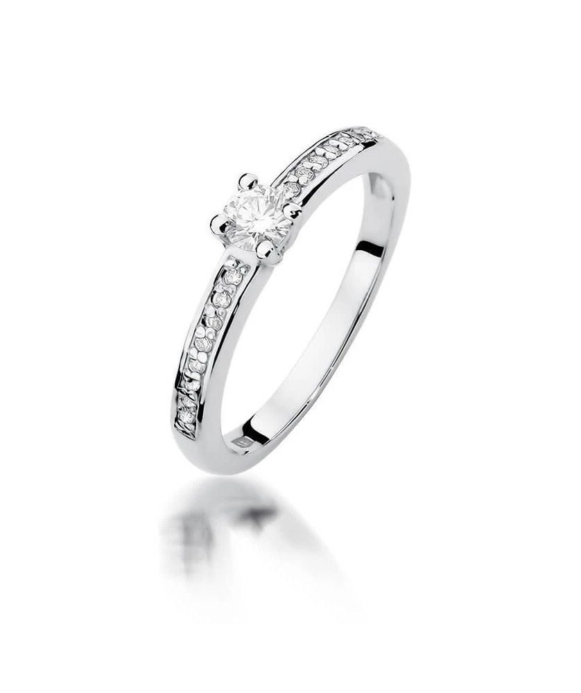 Złoty pierścionek z diamentem Białe złoto EW-288 0,28ct